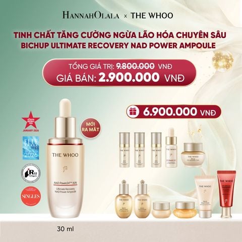  DEAL 3: MỚI RA MẮT - BỘ TINH CHẤT TĂNG CƯỜNG NGỪA LÃO HÓA CHUYÊN SÂU THE WHOO BICHUP ULTIMATE RECOVERY NAD POWER AMPOULE 30ML SPECIAL SET 
