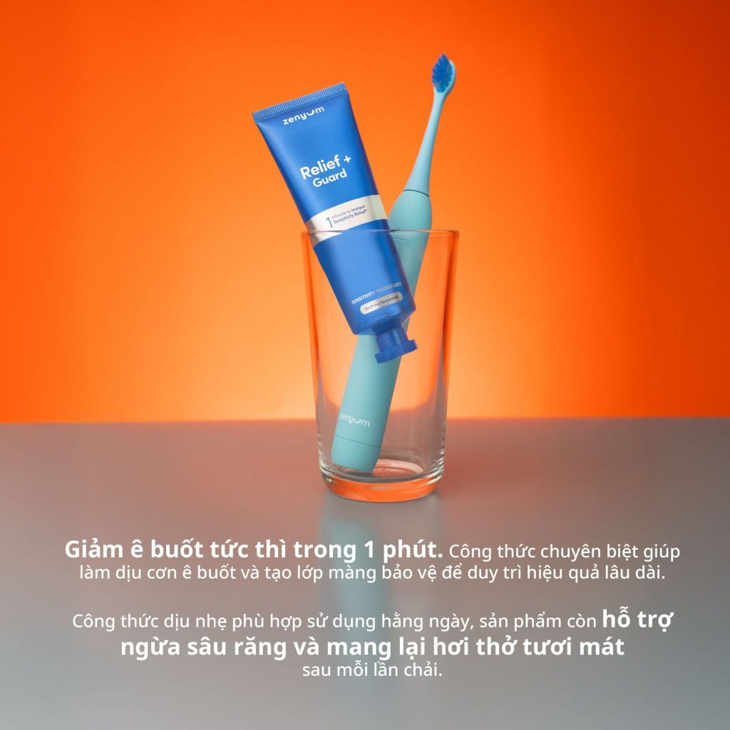  COMBO 2 KEM ĐÁNH RĂNG CHO RĂNG NHẠY CẢM ZENYUM RELIEF + GUARD SENSITIVITY 100G - A424 