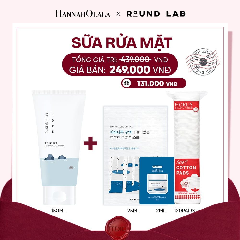  SỮA RỬA MẶT ROUND LAB 1025 DOKDO CLEANSER 150ML LOẠI BỎ BỤI BẨN DẦU THỪA_M8 