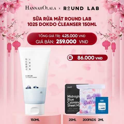  DEAL 3: SỮA RỬA MẶT ROUND LAB 1025 DOKDO CLEANSER 150ML LOẠI BỎ BỤI BẨN DẦU THỪA 