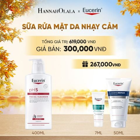  SỮA RỬA MẶT KHÔNG GÂY KÍCH ỨNG CHO DA NHẠY CẢM EUCERIN PH5 FACIAL CLEANSER 400ML - E905 