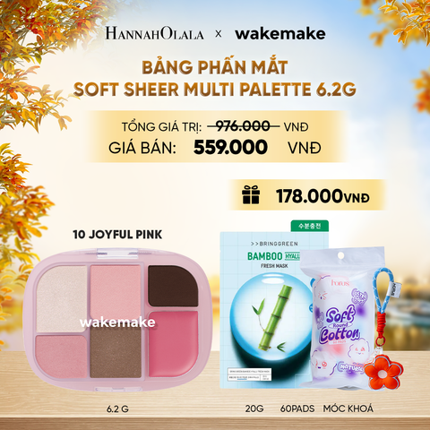  WAKEMAKE BẢNG PHẤN MẮT SOFT SHEER MULTI PALETTE 6.2G - E540 