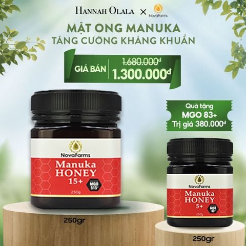  T11_DEAL 3: BỘ ĐÔI MẬT ONG MANUKA NOVAFARM- TĂNG CƯỜNG KHÁNG KHUẨN 