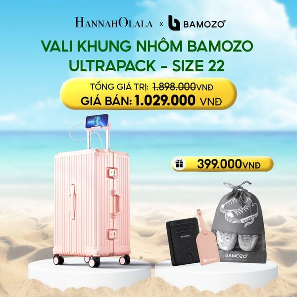  DEAL 4: VALI BAMOZO KHUNG NHÔM ULTRAPACK CAO CẤP (TẶNG VÍ THẺ DA CARD HOLDER BAMOZO + THẺ TAG DA CHỐNG THẤT LẠC + TÚI ĐỰNG GIÀY) 