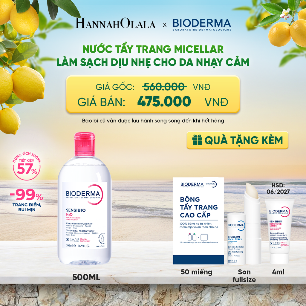  NƯỚC TẨY TRANG MICELLAR LÀM SẠCH DỊU NHẸ CHO DA NHẠY CẢM 
