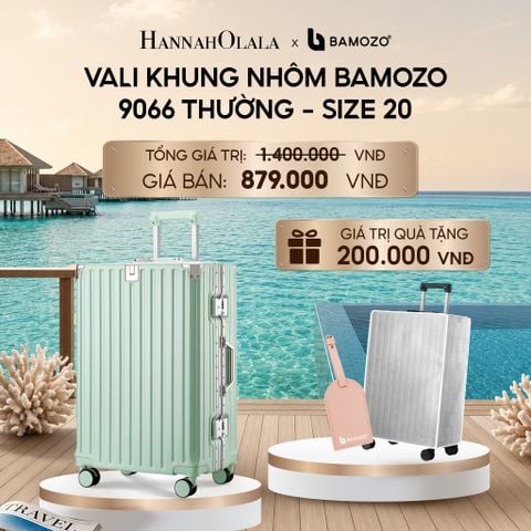  VALI BAMOZO KHUNG NHÔM 9066 BẢN THƯỜNG (TẶNG BỌC VALI TRONG SUỐT + TAG HÀNH LÝ DA)_ D556 