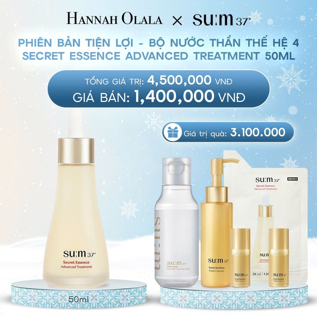 DEAL 3: PHIÊN BẢN TIỆN LỢI - BỘ NƯỚC THẦN THẾ HỆ 4 SU:M37º SECRET ESSENCE ADVANCED TREATMENT 50ML 
