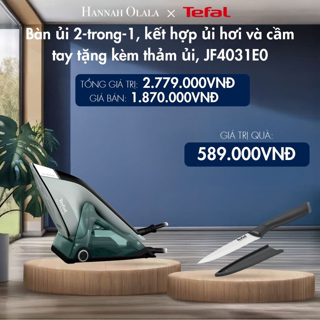  M130_DEAL 2: BÀN ỦI 2-TRONG-1, KẾT HỢP ỦI HƠI VÀ CẦM TAY TẶNG KÈM THẢM ỦI, JF4031E0 