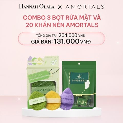  E710_DEAL 3: COMBO 3 BỌT RỬA MẶT VÀ 20 KHĂN NÉN AMORTALS 