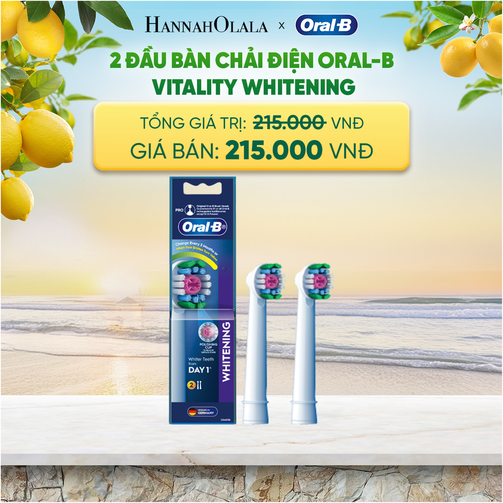  [FLASH DEAL] 2 ĐẦU BÀN CHẢI ĐIỆN ORAL-B VITALITY – SENSITIVE / WHITENING / DEEP CLEAN - A268 