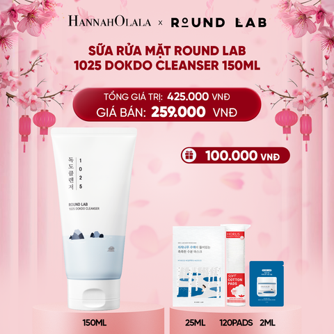  A1056_DEAL 3: SỮA RỬA MẶT ROUND LAB 1025 DOKDO CLEANSER 150ML LOẠI BỎ BỤI BẨN DẦU THỪA 
