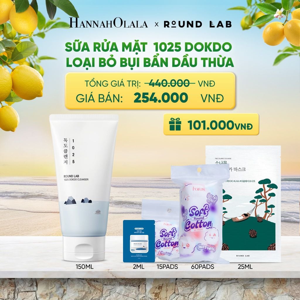  SỮA RỬA MẶT ROUND LAB 1025 DOKDO CLEANSER 150ML LOẠI BỎ BỤI BẨN DẦU THỪA - A362 