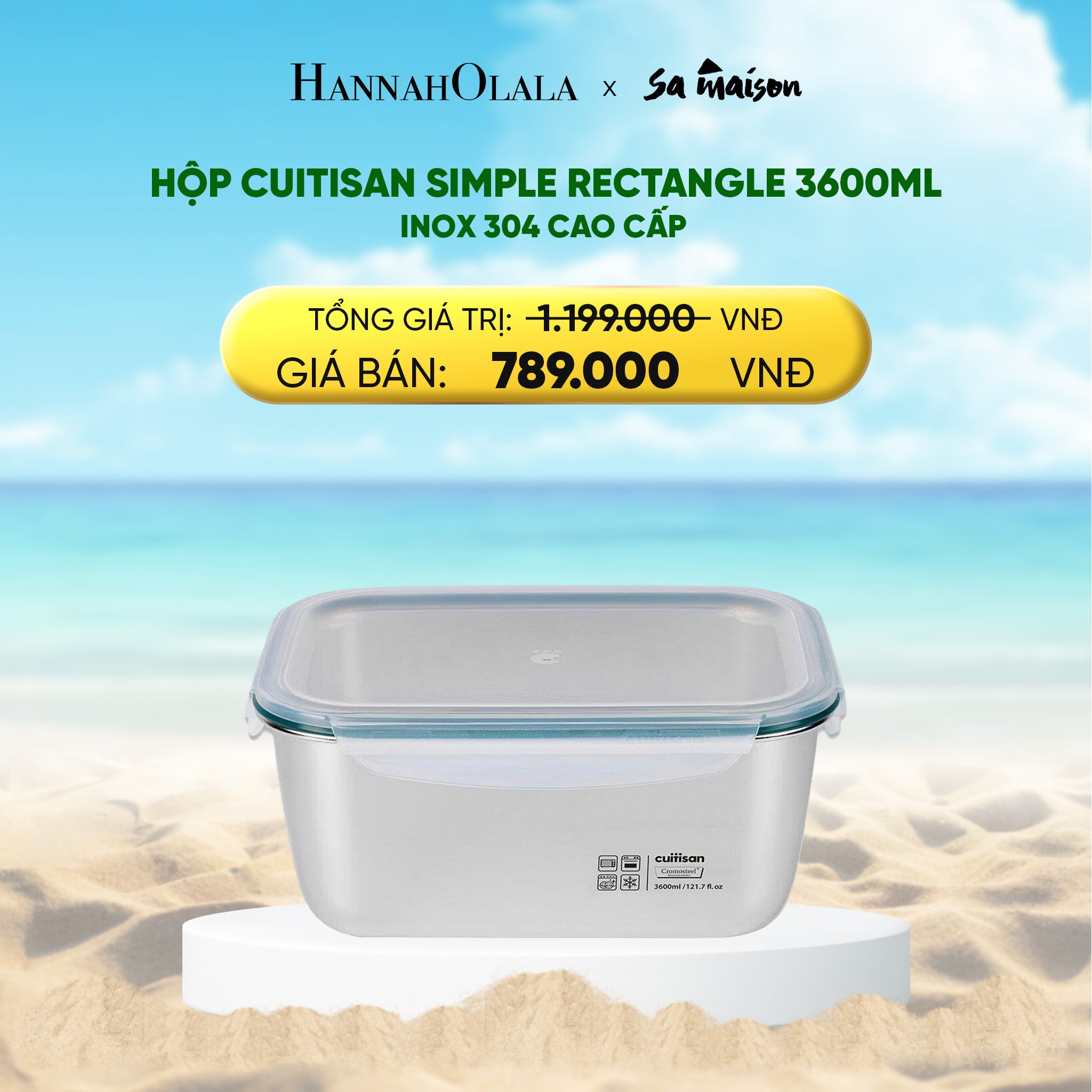 Hộp Inox CUITISAN SIMPLE RECTANGLE