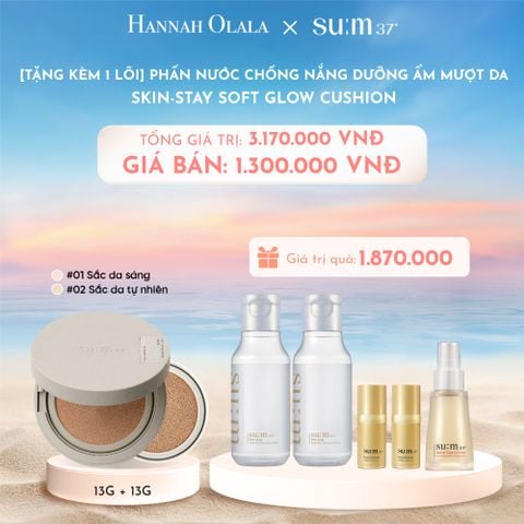  C56_DEAL 3: [TẶNG KÈM 1 LÕI] PHẤN NƯỚC CHỐNG NẮNG DƯỠNG ẨM MƯỢT DA SUM37 SKIN-STAY SOFT GLOW CUSHION 