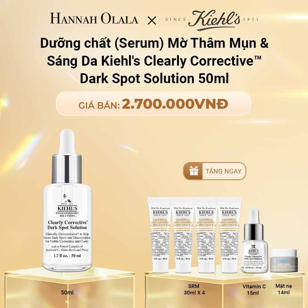  DEAL 1: DƯỠNG CHẤT (SERUM) VITAMIN C GIÚP DA TRÔNG CĂNG BÓNG SAU 7 NGÀY KIEHL'S CLEARLY CORRECTIVE™ DARK SPOT SOLUTION 50ML 