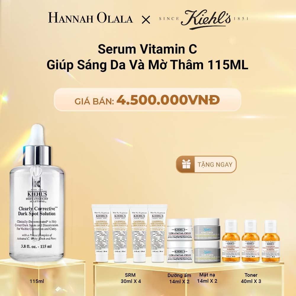  DEAL 2: DƯỠNG CHẤT (SERUM) VITAMIN C GIÚP DA TRÔNG CĂNG BÓNG SAU 7 NGÀY KIEHL'S CLEARLY CORRECTIVE™ DARK SPOT SOLUTION 115ML 