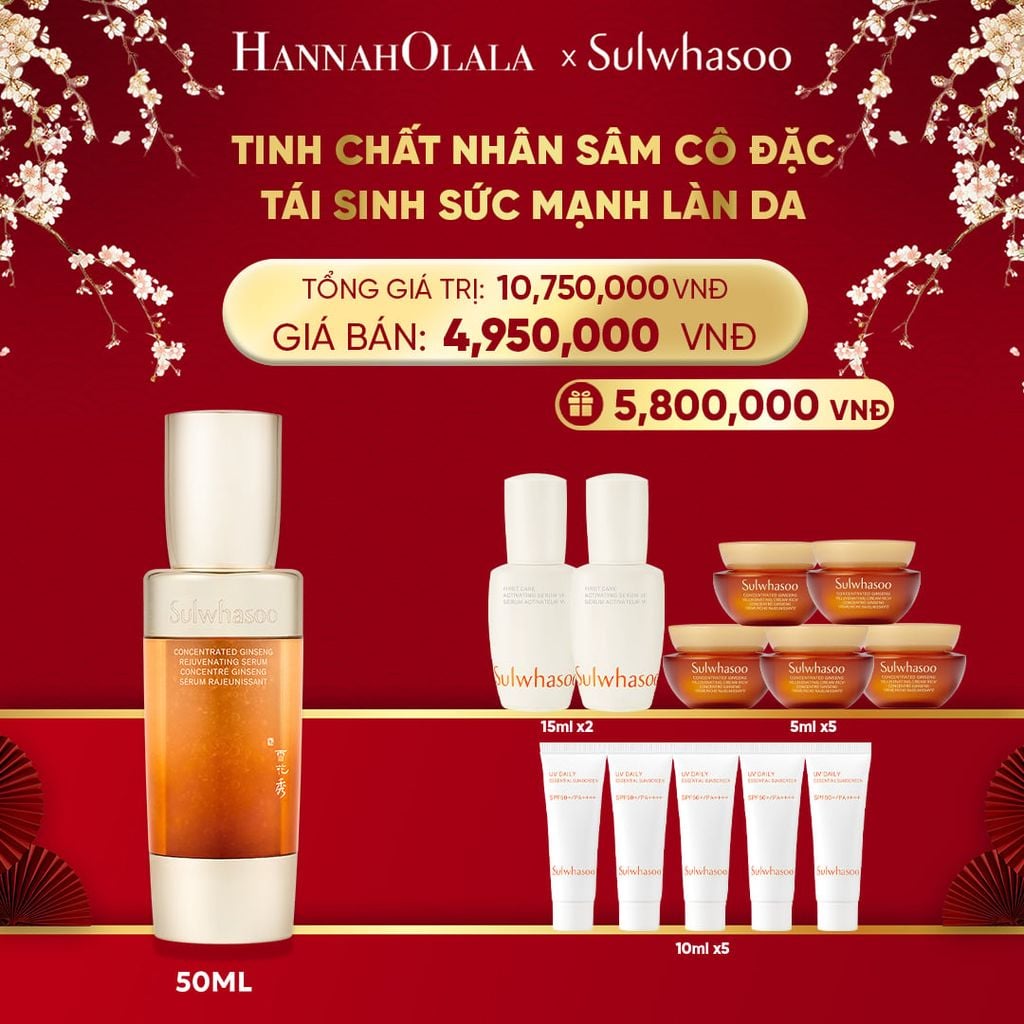  DEAL 2: TINH CHẤT NHÂN SÂM CÔ ĐẶC CONCENTRATED GINSENG REJUVENATING SERUM 50ML 