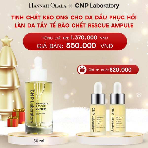  A294_DEAL 3: TINH CHẤT KEO ONG CHO DA DẦU PHỤC HỒI LÀN DA TẨY TẾ BÀO CHẾT CNP PROPOLIS RESCUE AMPULE 50ML 