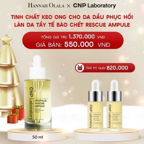  DEAL 3BK: TINH CHẤT KEO ONG CHO DA DẦU PHỤC HỒI LÀN DA TẨY TẾ BÀO CHẾT CNP PROPOLIS RESCUE AMPULE 50ML 