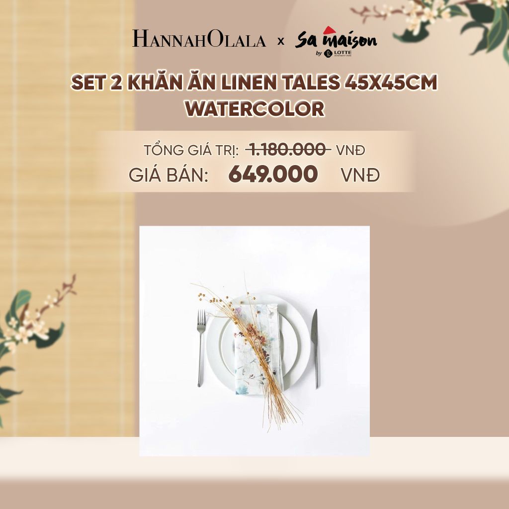  SET 2 KHĂN ĂN LINEN TALES 45X45CM - DEAL 4 - A1815 