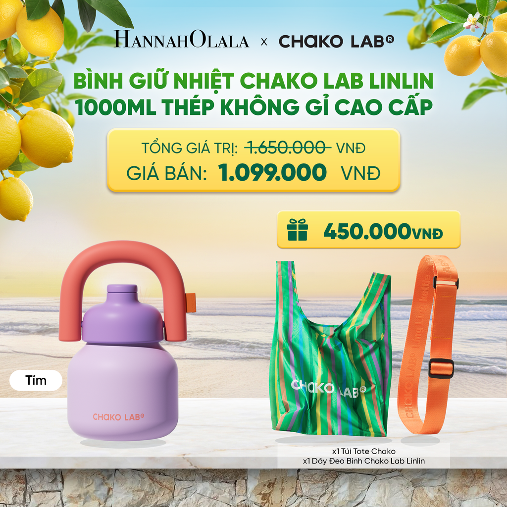  BÌNH GIỮ NHIỆT CHAKO LAB LINLIN 1000ML THÉP KHÔNG GỈ CAO CẤP 