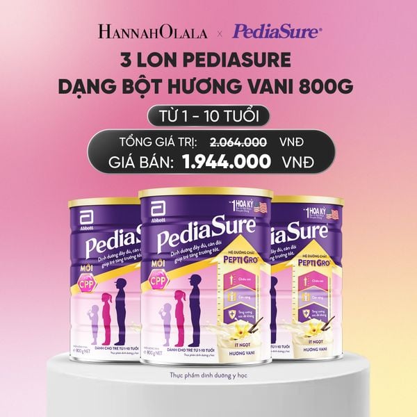  3 LON PEDIASURE DẠNG BỘT HƯƠNG VANI 800G DEAL : _ A749 