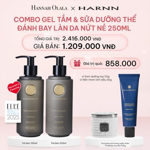  E467_DEAL 3: COMBO GEL TẮM HARNN GIÚP LÀM SẠCH VÀ NUÔI DƯỠNG LÀN DA 250ML & SỮA DƯỠNG THỂ HARNN ĐÁNH BAY LÀN DA NỨT NẺ 250ML 