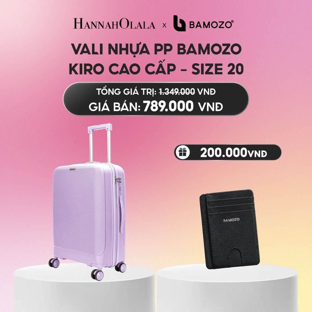  VALI BAMOZO KIRO NHỰA PP CAO CẤP CHỐNG VỠ, CHỐNG RẠCH (TẶNG VÍ THẺ DA CARD HOLDER BAMOZO)_A2252 