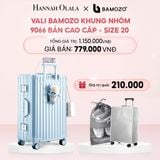  E4_DEAL 1: VALI BAMOZO KHUNG NHÔM 9066 BẢN CAO CẤP (TẶNG BỌC VALI CC TRONG SUỐT + TÚI ĐỰNG GIÀY) 