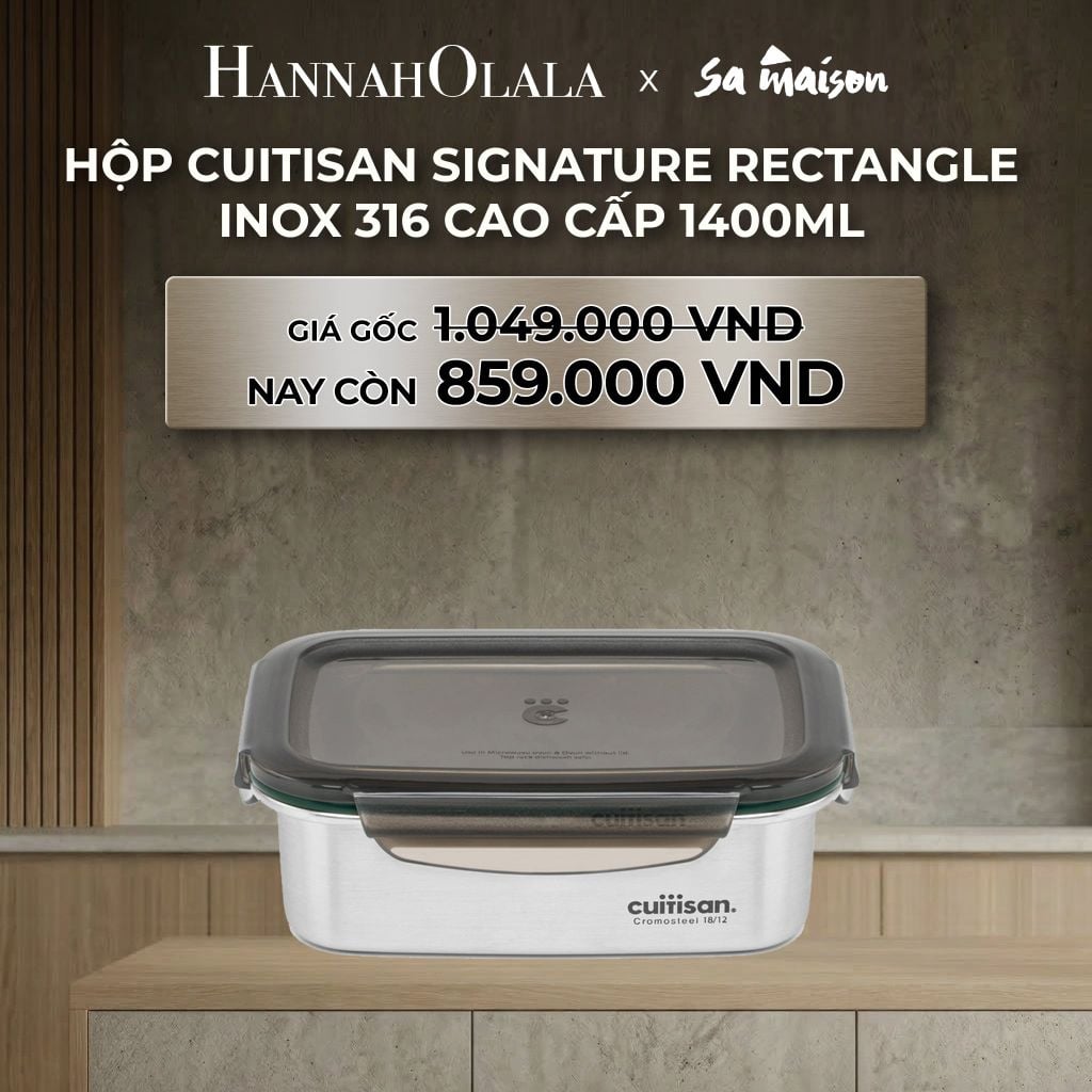  DEAL 3: HỘP INOX CAO CẤP CUITISAN SIGNATURE RECTANGLE INOX 316 
