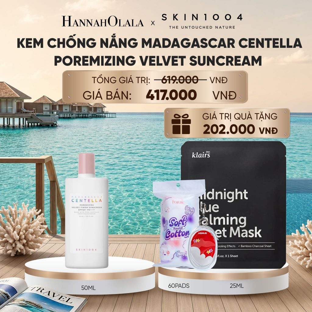  SKIN1004 KEM CHỐNG NẮNG MADAGASCAR CENTELLA POREMIZING VELVET SUNCREAM SPF50+ PA++++ 50ML (IP04)_ D528 