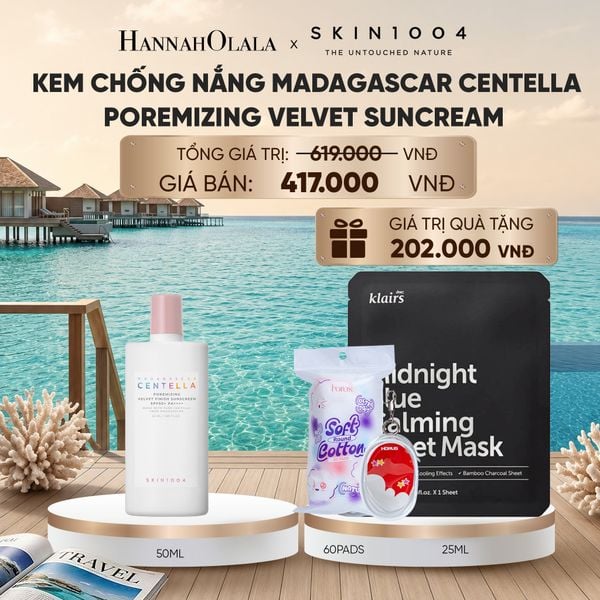  SKIN1004 KEM CHỐNG NẮNG MADAGASCAR CENTELLA POREMIZING VELVET SUNCREAM SPF50+ PA++++ 50ML (IP04)_ D528 