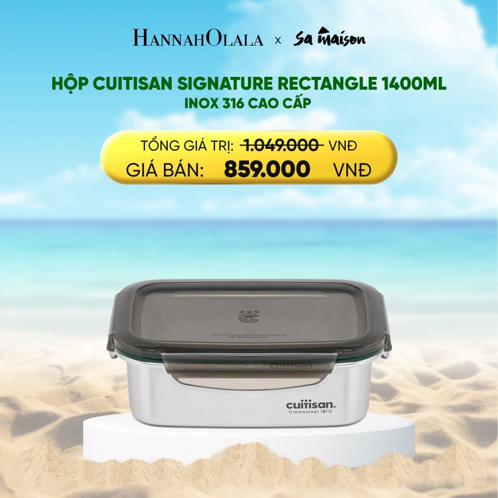  DEAL 3: HỘP INOX CAO CẤP CUITISAN SIGNATURE RECTANGLE INOX 316 