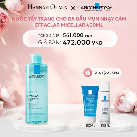  E123: DEAL 3 NƯỚC TẨY TRANG CHO DA DẦU MỤN NHẠY CẢM EFFACLAR MICELLAR 400ML 