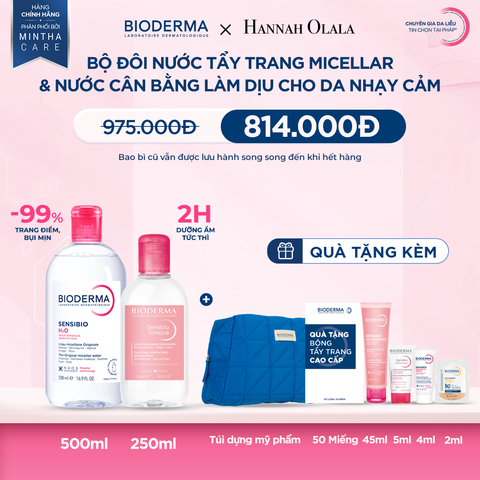  DEAL 3: BỘ ĐÔI NƯỚC TẨY TRANG MICELLAR LÀM SẠCH DỊU NHẸ VÀ NƯỚC CÂN BẰNG LÀM DỊU CHO DA NHẠY CẢM 