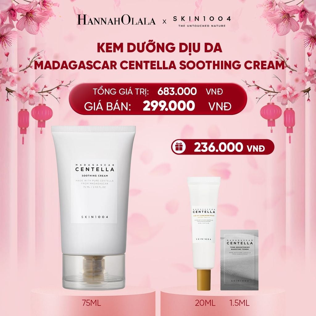  DEAL 3: SKIN1004 KEM DƯỠNG MADAGASCAR CENTELLA SOOTHING CREAM 75ML 