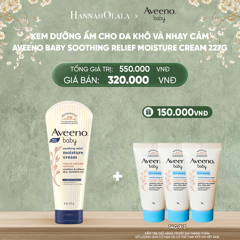  DEAL 9: KEM DƯỠNG ẨM CHO DA KHÔ VÀ NHẠY CẢM AVEENO BABY SOOTHING RELIEF MOISTURE CREAM 227G 