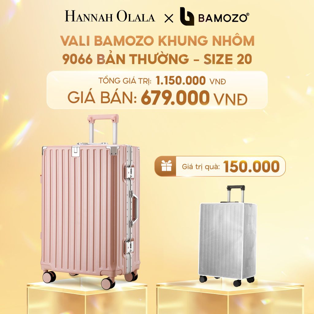  C248_DEAL 2: VALI BAMOZO KHUNG NHÔM 9066 BẢN THƯỜNG (TẶNG BỌC VALI TRONG SUỐT) 