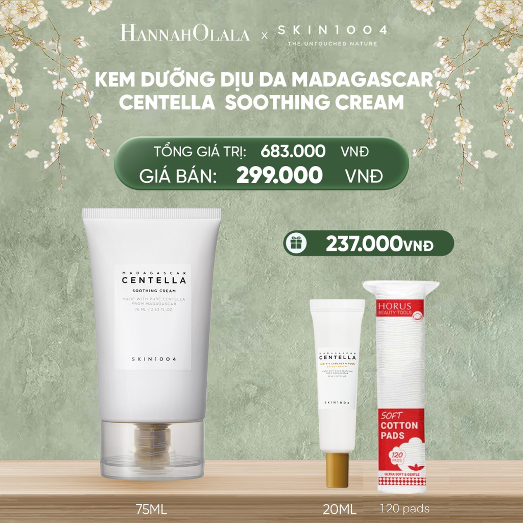  DEAL 3: SKIN1004 KEM DƯỠNG MADAGASCAR CENTELLA SOOTHING CREAM 75ML 