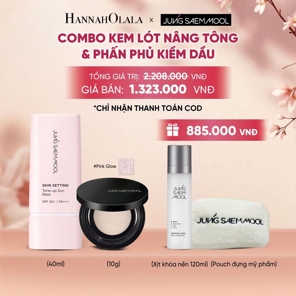 COMBO KEM LÓT CĂNG BÓNG & PHẤN PHỦ KIỀM DẦU - A2217 