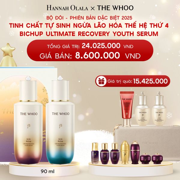  A364_DEAL 3: PHIÊN BẢN ĐẶC BIỆT 2025 - BỘ ĐÔI TINH CHẤT TỰ SINH NGỪA LÃO HÓA THẾ HỆ THỨ 4 THE WHOO BICHUP ULTIMATE RECOVERY YOUTH SERUM 90ML 