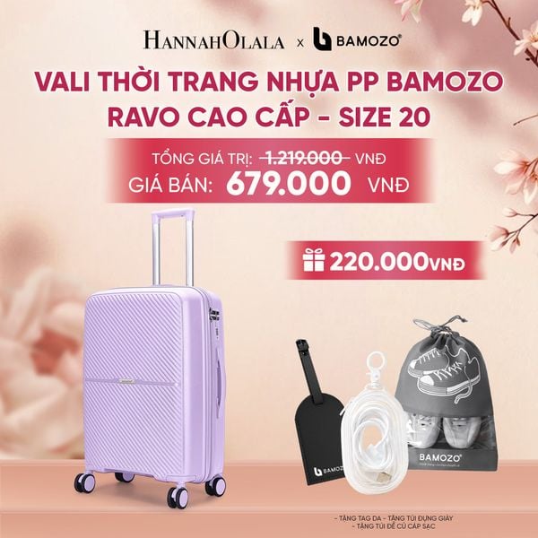  VALI BAMOZO RAVO NHỰA PP CAO CẤP CHỐNG VỠ (TẶNG THẺ TAG DA CHỐNG THẤT LẠC + TÚI ĐỰNG GIÀY XÁM + TÚI ĐỰNG CÁP SẠC) - A2083 