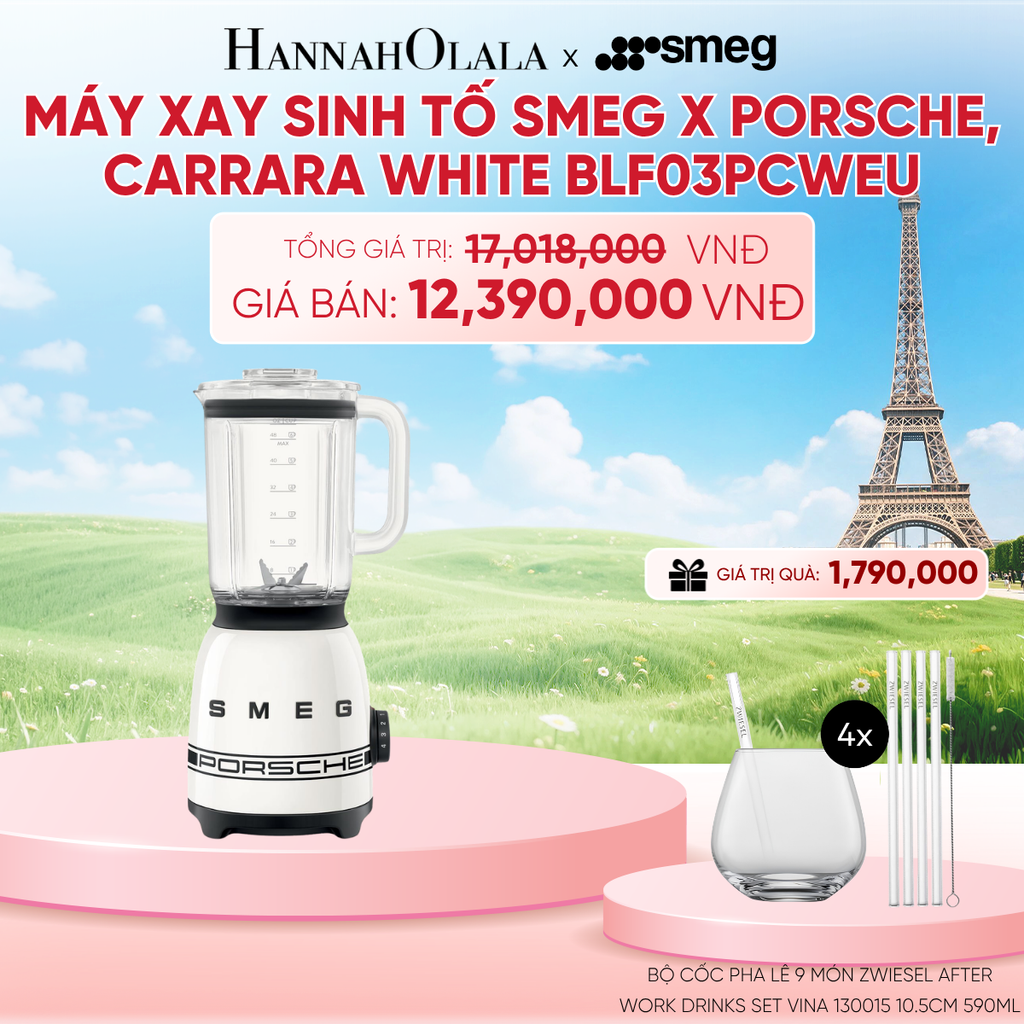  MÁY XAY SINH TỐ SMEG X PORSCHE, CARRARA WHITE BLF03PCWEU - B153 