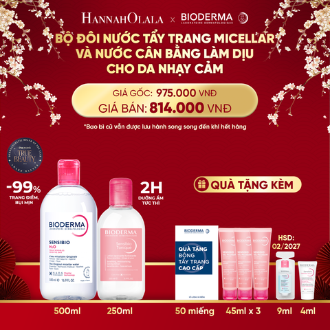  DEAL 3: BỘ ĐÔI NƯỚC TẨY TRANG MICELLAR LÀM SẠCH DỊU NHẸ VÀ NƯỚC CÂN BẰNG LÀM DỊU CHO DA NHẠY CẢM 