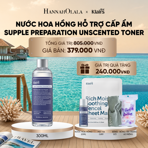  DEAR, KLAIRS NƯỚC HOA HỒNG SUPPLE PREPARATION UNSCENTED TONER 300ML_ D136 