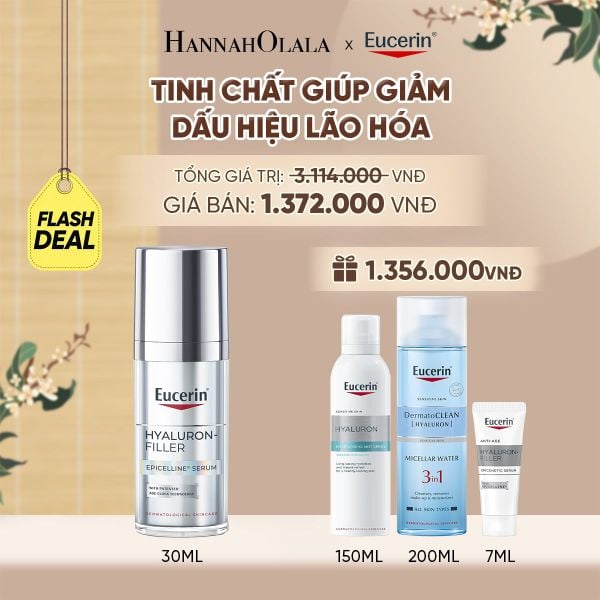  FD TINH CHẤT GIẢM DẤU HIỆU LÃO HÓA HYALURON-FILLER EPICELLINE 30ML TẶNG XỊT DƯỠNG ẨM 150ML & NƯỚC TẨY TRANG CHO DA NHẠY CẢM 200ML - A1217 