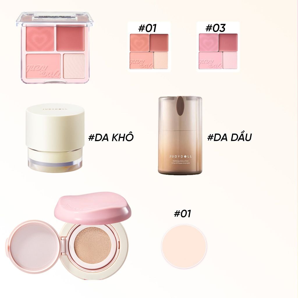 MÁ HỒNG 4 Ô + KEM LÓT + CUSHION HỒNG_ D1505 
