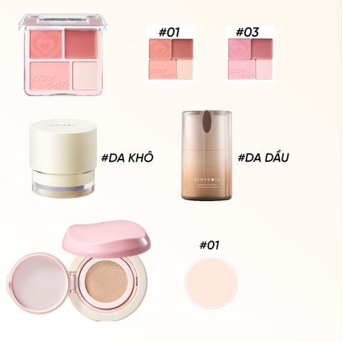  MÁ HỒNG 4 Ô + KEM LÓT + CUSHION HỒNG_ D1505 