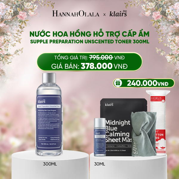  E1291_DEAL 3 : DEAR, KLAIRS NƯỚC HOA HỒNG SUPPLE PREPARATION UNSCENTED TONER 300ML 