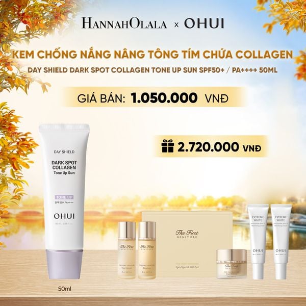  KEM CHỐNG NẮNG NÂNG TÔNG TÍM CHỨA COLLAGEN OHUI DAY SHIELD DARK SPOT COLLAGEN TONE UP SUN SPF50+ / PA++++ 50ML - E2167 